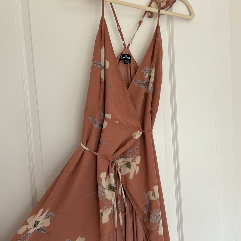 Lulus floral wrap dress - spaghetti straps